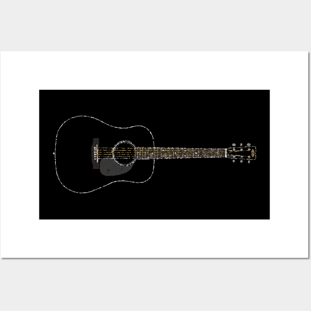 Johnny Cash "Man In Black" Martin D35 Guitar Wall Art by Daniel Cash Guitar